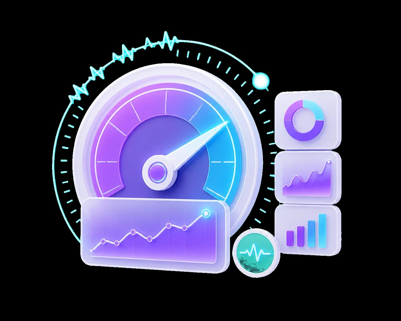 Performance monitoring gauge and metric tiles