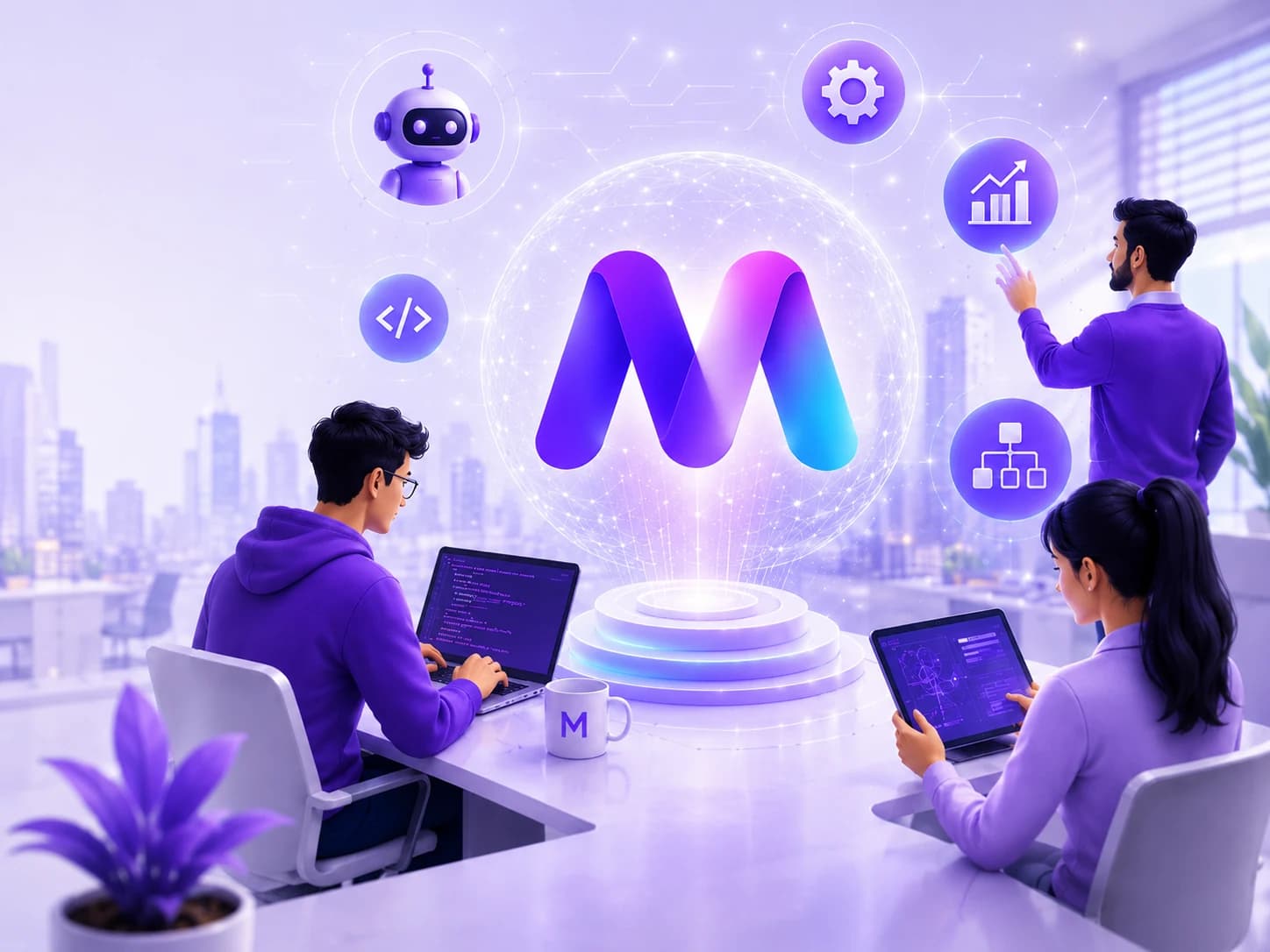 A team collaborating on the Manabgro platform