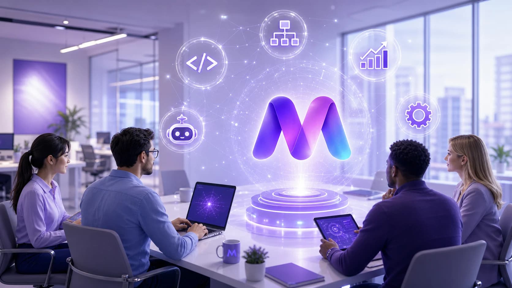 Realistic team collaboration around a luminous agentic AI platform